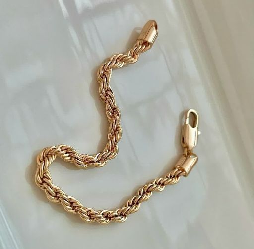 دستبند زنانه ژوپینگ مدل طنابی طلایی