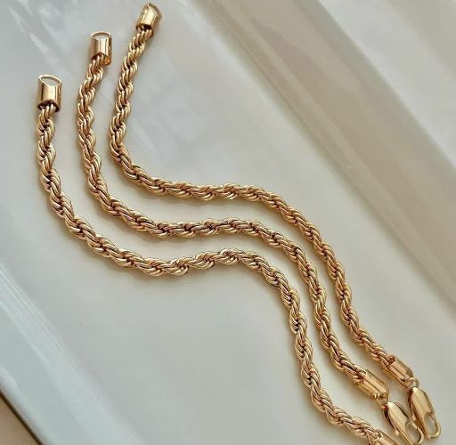 دستبند ژوپینگ کد 1125 طلایی با آبکاری طلای ۱۸ عیار، ظریف و شیک